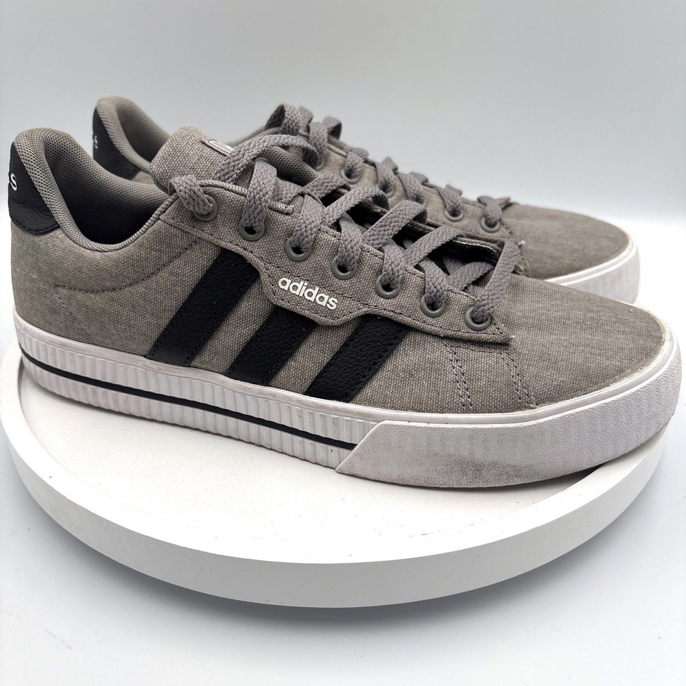 Adidas Daily 3.0 Size 7 Mens Grey Skater Casual Canvas Sneakers FW3270
